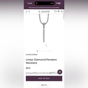 LAGOS Silver Diamond Pendant Necklace